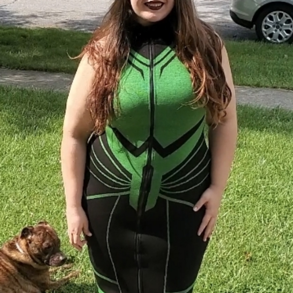 Elhoffer Marvelous Goddess of Death Zipper Sheath Dress 3XL Genuine Rare Retired - Picture 8 of 16